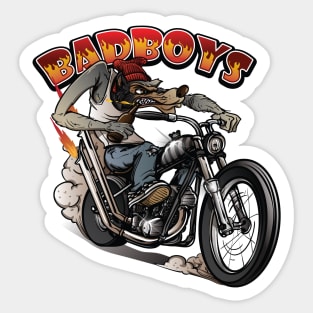 Bad Boys Rockabilly Wolf Sticker